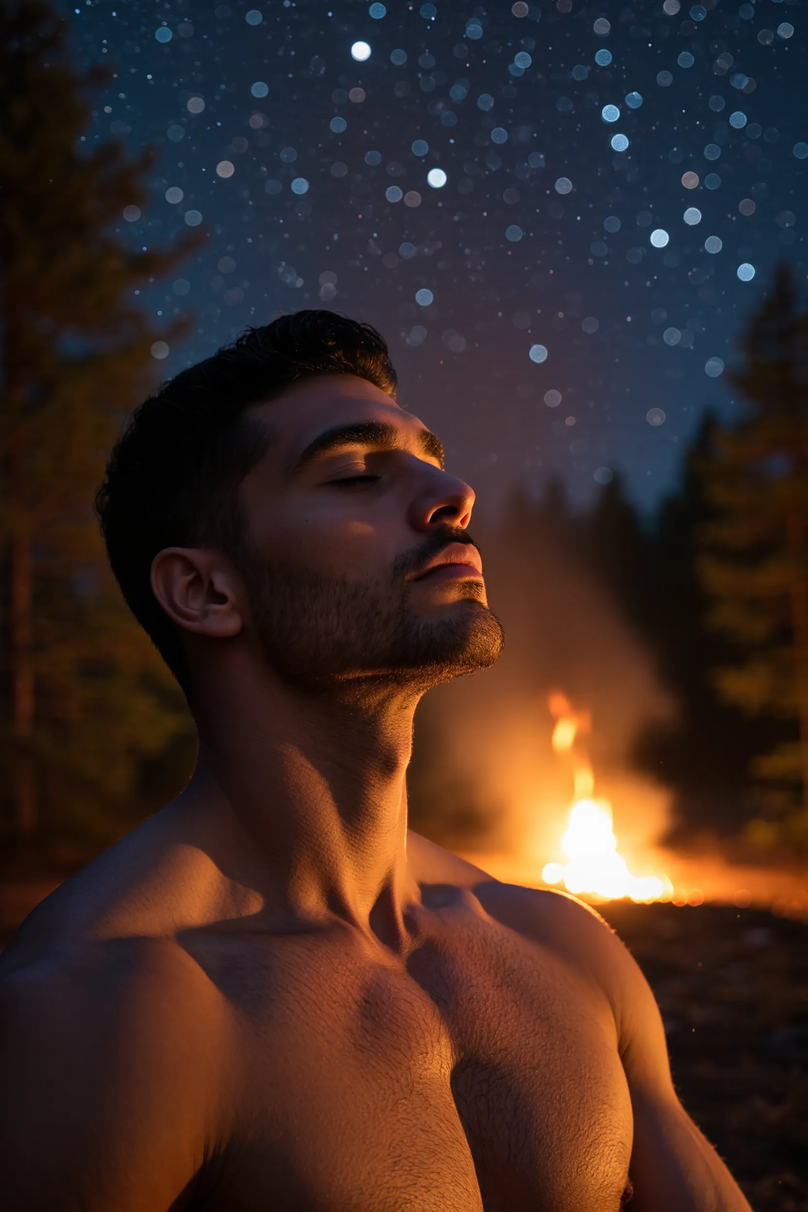 a man is breathing, doing breathwork and transmuting his sexual urges